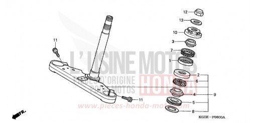 TIGE DE DIRECTION VT125C6 de 2006